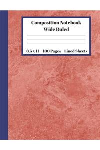 Composition Notebook Wide Ruled Lined Sheets