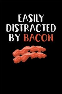 Easily Distracted By Bacon: College Ruled Lined Writing Notebook Journal, 6x9, 120 Pages