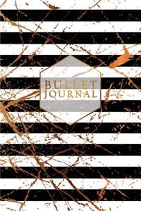 Bullet Journal: Gorgeous Gold Trendy Bullet Journal - 120-Page 1/4 Inch Dot Grid Pretty Gold Notebook - 6 X 9 Perfect Bound Softcover
