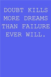 Doubt kills more dreams than failure ever will.