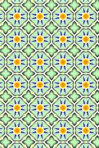Flower Mosaic Tile Journal Notebook - Sketchbook