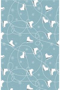 Bullet Journal Ice Skates in Snow Winter Pattern - Grey