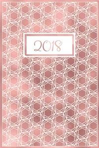 2018: Diary Planner Journal - Wo2p Week on 2 Pages A5 Rose Gold Geometric Pattern Cover: Diary Planner Journal - Wo2p Week on 2 Pages A5 Rose Gold Geometric Pattern Cover