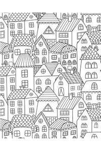 Bullet Journal Notebook Cute Houses Pattern 2