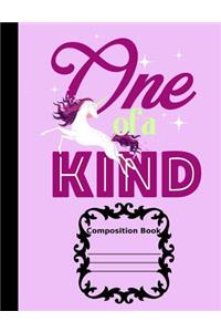 One of a Kind College Ruled Composition Book for Unicorn Lovers