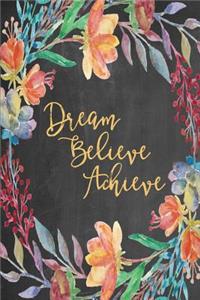 Chalkboard Journal - Dream Believe Achieve (Mustard)