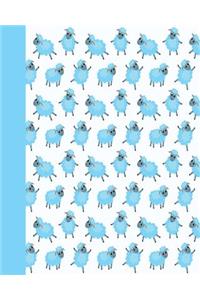 Sketchbook: Baby Sheep (Blue) 8x10 - Blank Journal with No Lines - Journal Notebook with Unlined Pages for Drawing and Writing on Blank Paper
