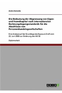 Bedeutung der Abgrenzung von Eigen- und Fremdkapital nach internationalen Rechnungslegungsstandards für die Abschlüsse von Personenhandelsgesellschaften