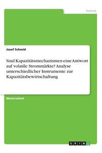 Sind Kapazitätsmechanismen eine Antwort auf volatile Strommärkte? Analyse unterschiedlicher Instrumente zur Kapazitätsbewirtschaftung