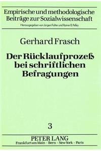 Der Ruecklaufprozess Bei Schriftlichen Befragungen
