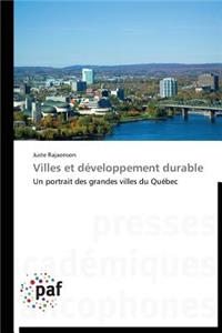 Villes Et Développement Durable