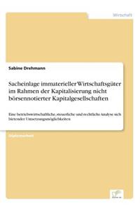 Sacheinlage Immaterieller Wirtschaftsguter Im Rahmen Der Kapitalisierung Nicht Borsennotierter Kapitalgesellschaften