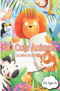 50 Cute Animals Coloring Book for Kids
