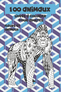 Livres à colorier pour adultes - Fleurs et animaux - 100 animaux
