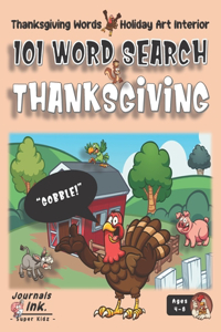 Thanksgiving Word Search Book for Kids Ages 4-8