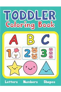 Toddler Coloring Book Letters Numbers Shapes