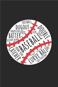 Baseball Notebook - Vintage Words Baseball Baseball Player Gift - Baseball Journal