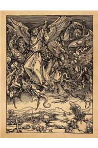 Art Notebook: St. Michael Fighting the Dragon - Albrecht Durer Art College Ruled Notebook 110 Pages