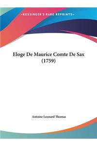 Eloge de Maurice Comte de Sax (1759)