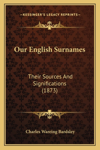 Our English Surnames
