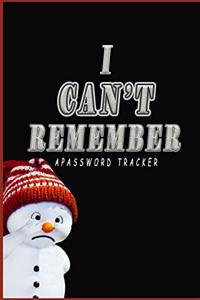 I Can't Remember a Password Tracker