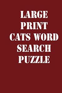 large print cats word search puzzle