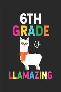 6th Grade Is Llamazing: 6th Grade Composition Notebook, Ruled Paper For Notes and Assignments, Back To School Supplies, Class Workbook, for Llama / Alpaca Lovers