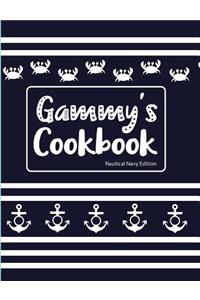 Gammy's Cookbook Nautical Navy Edition