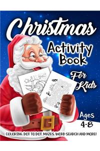 Christmas Activity Book for Kids Ages 4-8