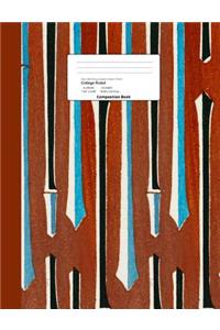 Retro Mid-Century Modern Pattern Theme College Ruled Composition Book