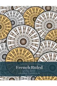 Steampunk Monochromatic Gears French Ruled Seyes Grid Grands Carreaux