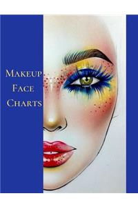 Makeup Face Charts: An Muas Professional Blank Paper Practice Face Chart