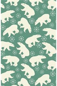 Bullet Journal Polar Bears in Snow Winter Pattern - Green