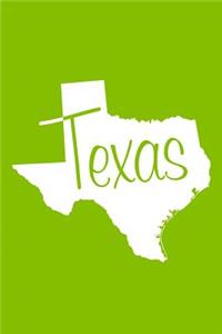 Texas - Lime Green Lined Notebook with Margins