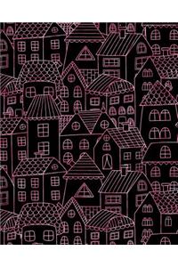 Journal Notebook Cute Houses Pattern 5