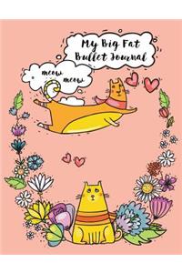 My Big Fat Bullet Journal for Cat Lovers Funny Flying Cartoon Cat 9