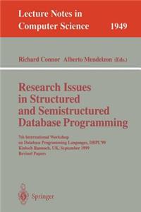 Research Issues in Structured and Semistructured Database Programming