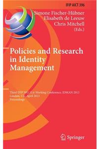 Policies and Research in Identity Management