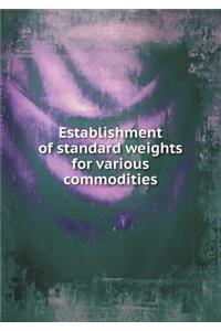 Establishment of Standard Weights for Various Commodities