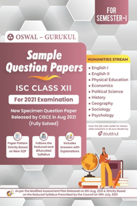 Sample Question Papers for ISC Humanities Class 12 Semester I Exam 2021 : MCQs & Solved New Specimen Eng, Eco, Pol Sc, History, Geo, Sociology, Psycho