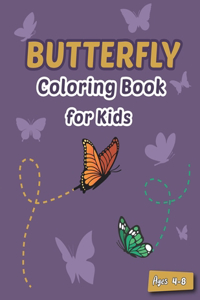 Butterfly Coloring Book for Kids Ages 4-8