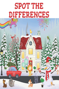 Spot the Differences: This Funny Christmas Brain games activity book for kids to have during the christmas, Christmas Spot the differences Coloring Book Kids And Toddler.