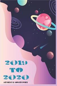 2019 - 2020 Mid Year 18 Month Student Diary Outer Space - Mind Maps, Student Finance Budget Planner, Goal Setting & Inspirational Quotes