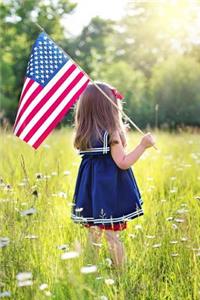 Child Holding an American Flag Journal