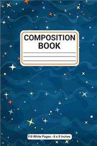 Composition Book 110 White Pages 6x9 inches
