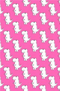 Cute And Angry White Dinosaur On Hot Pink