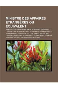 Ministre Des Affaires Etrangeres Ou Equivalent