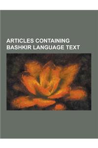 Articles Containing Bashkir Language Text