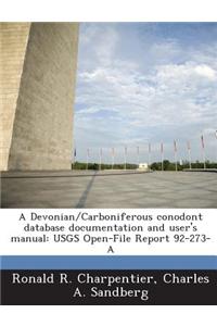 Devonian/Carboniferous Conodont Database Documentation and User's Manual