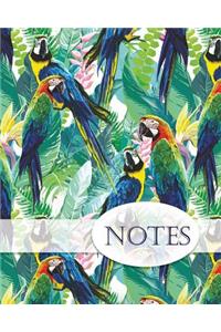 Notes, Parrot Notebook. Notebook, Lined Pages, Note Pad, Journal